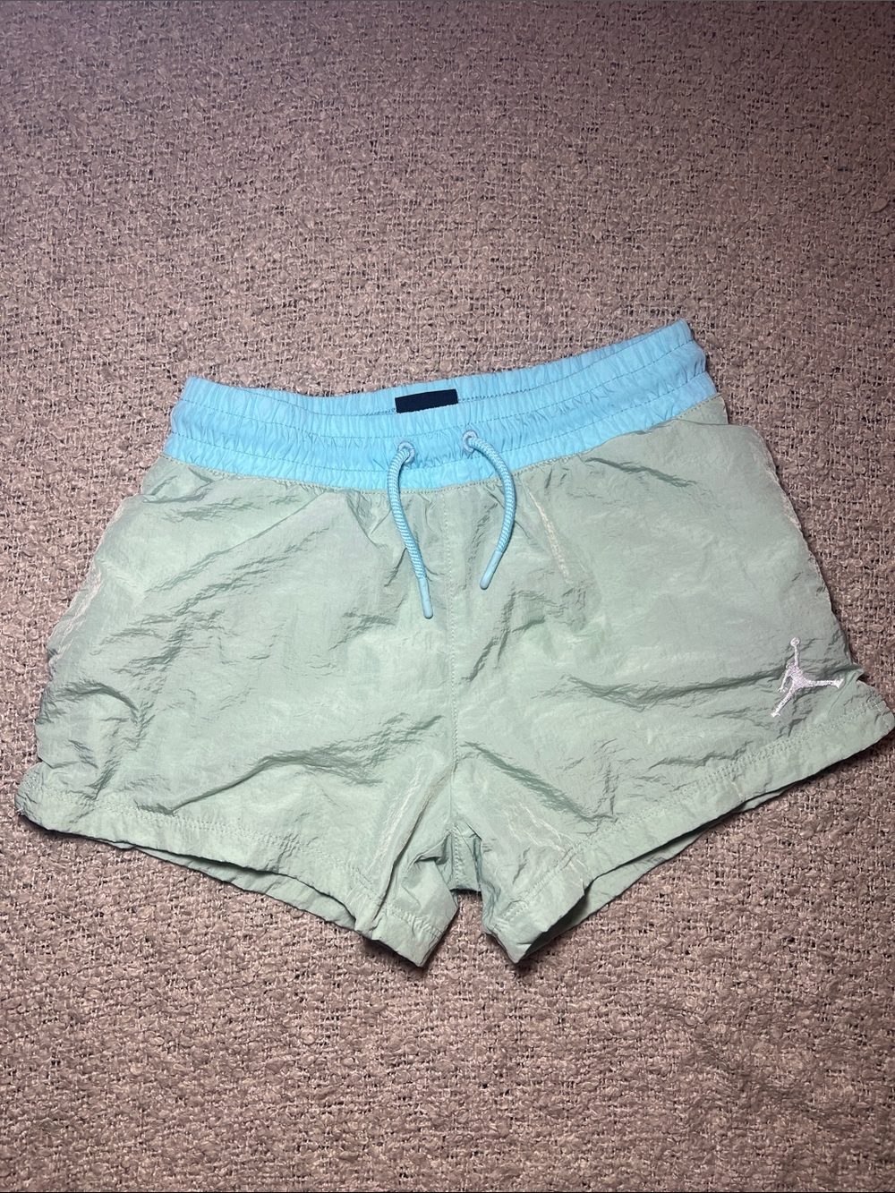 Jordan Light Aqua Athletic swim Shorts with Sky Blue Waistband